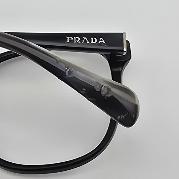 Prada SPR 01O 307-5S0 Black Grey Stripe Cat Eye Sunglasses Frame Italy 55-17-140 - Picture 10 of 14
